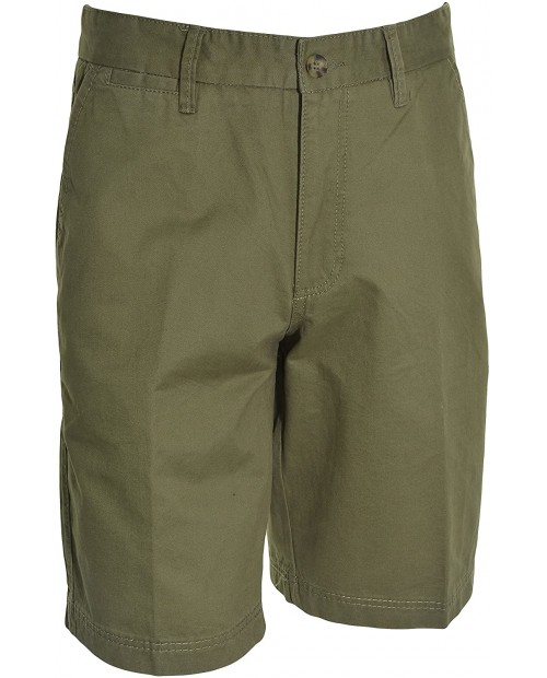 Boston Traders Brushed Twill Flat Front Shorts 32 Olive at Men’s Clothing store