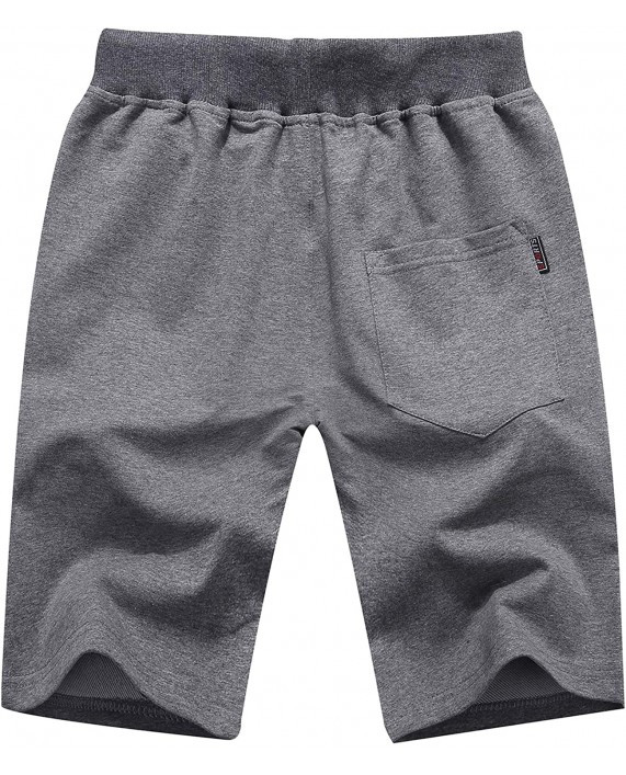Chrisuno Men's Shorts Elastic Waist Athletic Sweat Shorts with Zipper Pockets