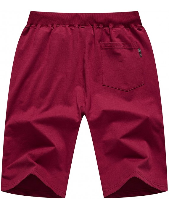 KouKou Men's-Elasticity Capri-Shorts Cotton-Casual Breathable-Workout Below Knee at Men’s Clothing store