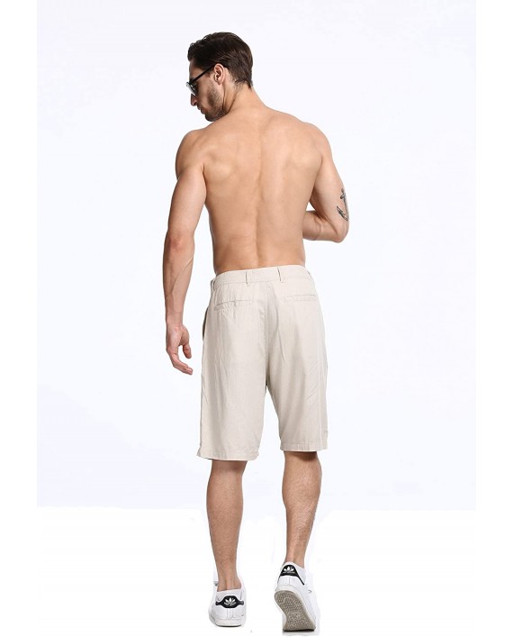 Lavenderi Men's Linen Classic Relaxed Fit Short with Pocket at Men’s Clothing store
