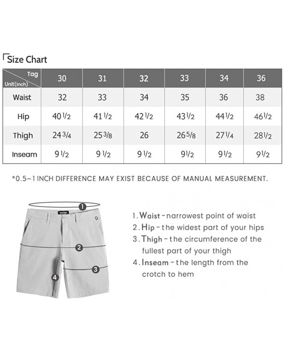 MaaMgic Men's Slim-fit Golf Shorts 9 Inseam Amphibious Casual Shorts Stretch Quick Dry Daily Casual Wear at Men’s Clothing store