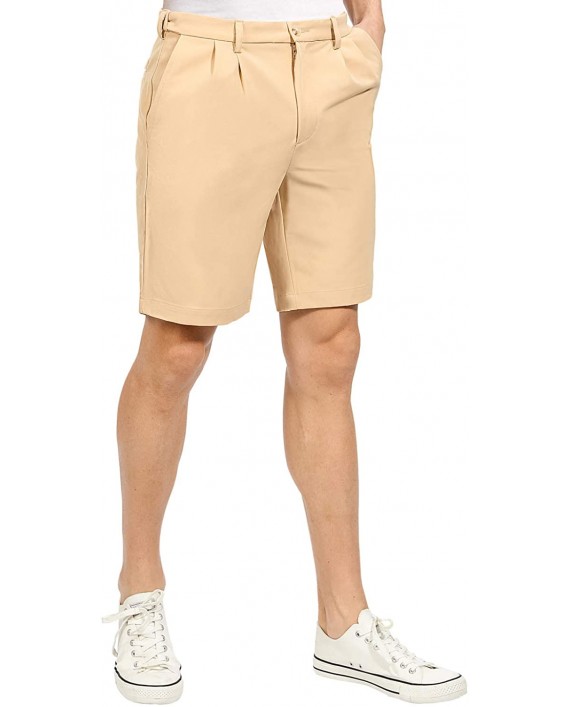 MAGE MALE Men's Shorts Classic Fit Stretch Solid Expandable-Waist Pleat Front Short at Men’s Clothing store