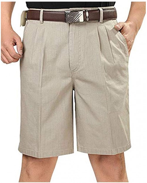 Men's Classic Fit Pleat Front Wrinkle Free Shorts Solid Casual Fashion Short at  Men’s Clothing store