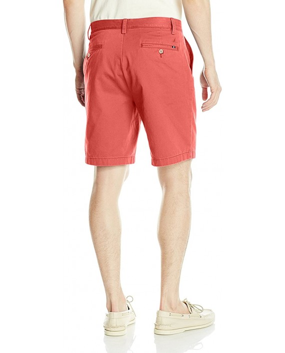 Nautica Men's Cotton Twill Flat Front Chino Short at Men’s Clothing store