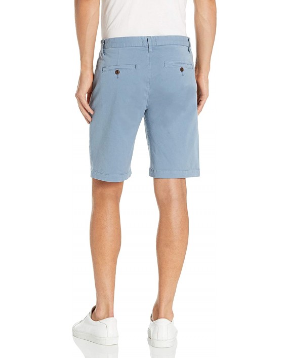 PAIGE Men's Thomspon Flat Front Chino Short Blue Skyline at Men’s Clothing store