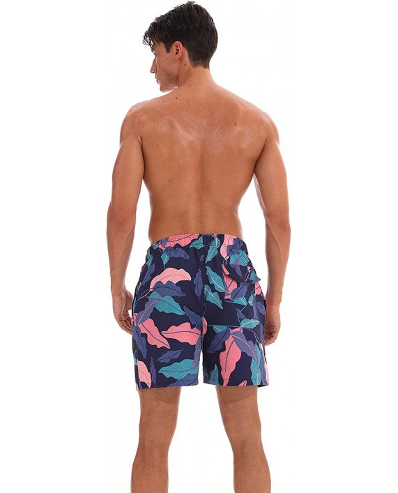 Rosiika Men's Swim Trunks Quick Dry Beach Shorts with Pockets Elastic Waistband |