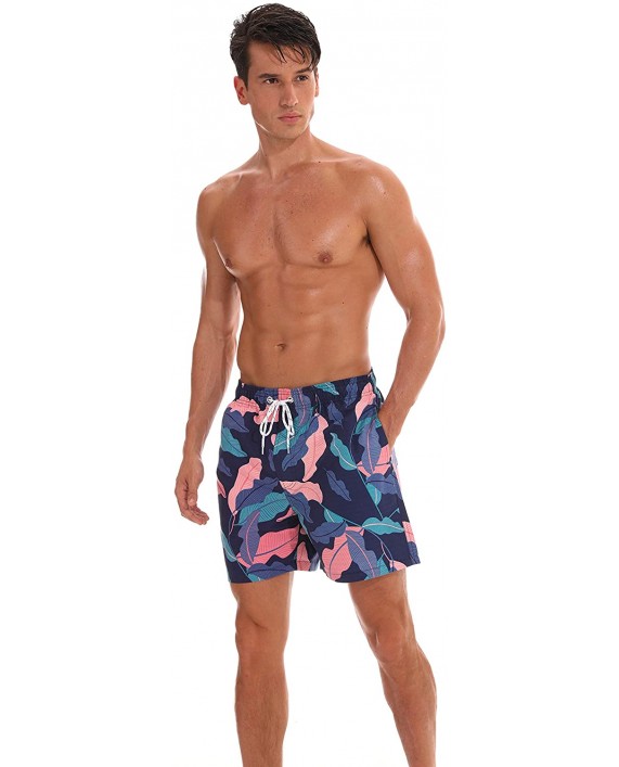 Rosiika Men's Swim Trunks Quick Dry Beach Shorts with Pockets Elastic Waistband |