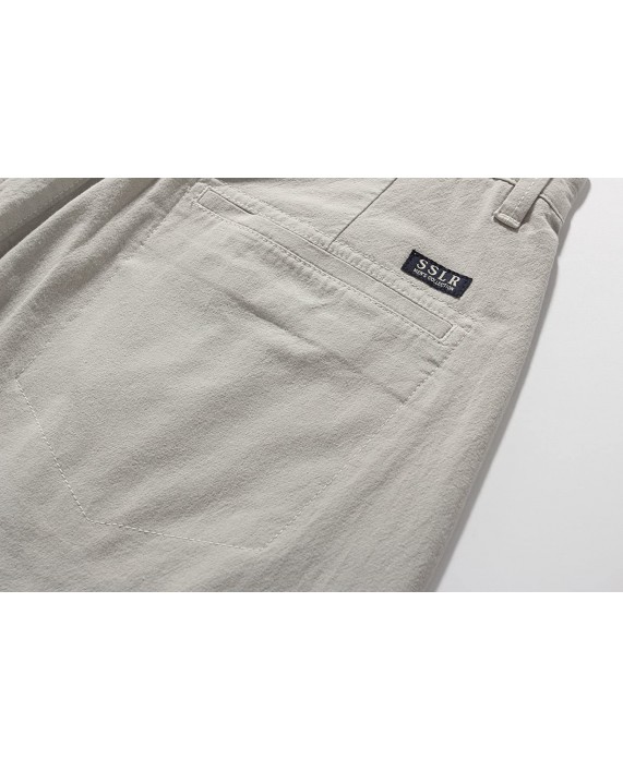 SSLR Men's Classic Fit Flat Front Casual Cotton Shorts at Men’s Clothing store