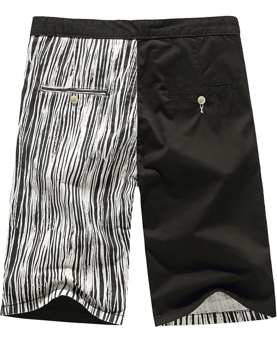 SSLR Men's Color Block Striped Flat Front Casual Shorts at Men’s Clothing store