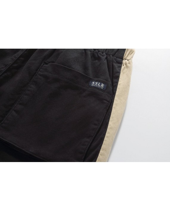 SSLR Men's Mid Rise Drawstring Plain Classic Fit Flat Front Casual Shorts at Men’s Clothing store