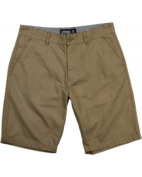 Urban Boundaries Mens Flat Front Stretch 10 Inch Inseam Shorts at  Men’s Clothing store