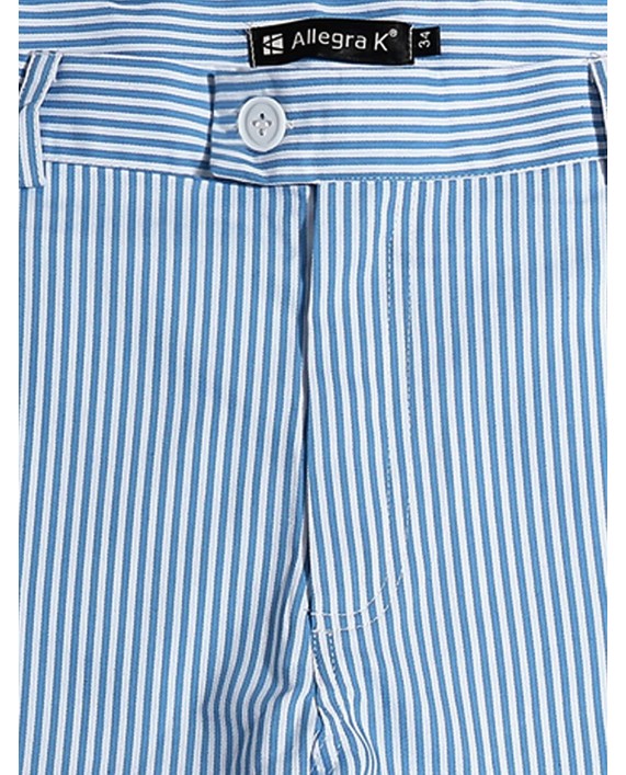 uxcell Men Summer Shorts Striped Slim Fit Flat Front Walk Chino Shorts at Men’s Clothing store