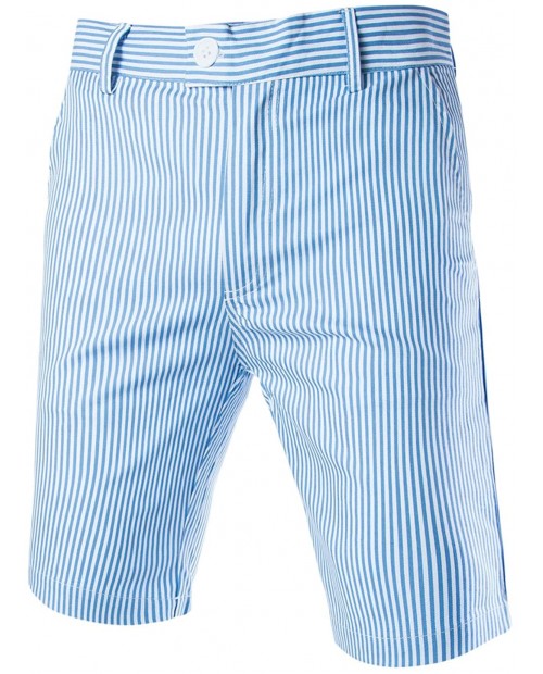 uxcell Men Summer Shorts Striped Slim Fit Flat Front Walk Chino Shorts at  Men’s Clothing store