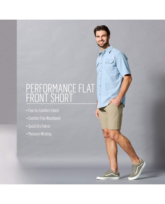 Wrangler Authentics Men's Performance Comfort Waist Flex Flat Front Short at Men’s Clothing store