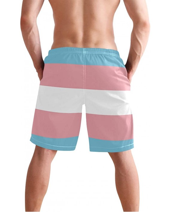 Anyangquji Mens Swim Trunks Transgender Pride Flag Beach Board Shorts |