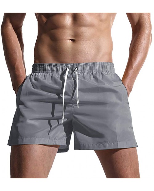 CIGOCI Men's Swim Trunks Quick Dry Beach Shorts with Pockets，Suitable for Swimming Vacation Surfing or Leisure Sports Grey X-Large |
