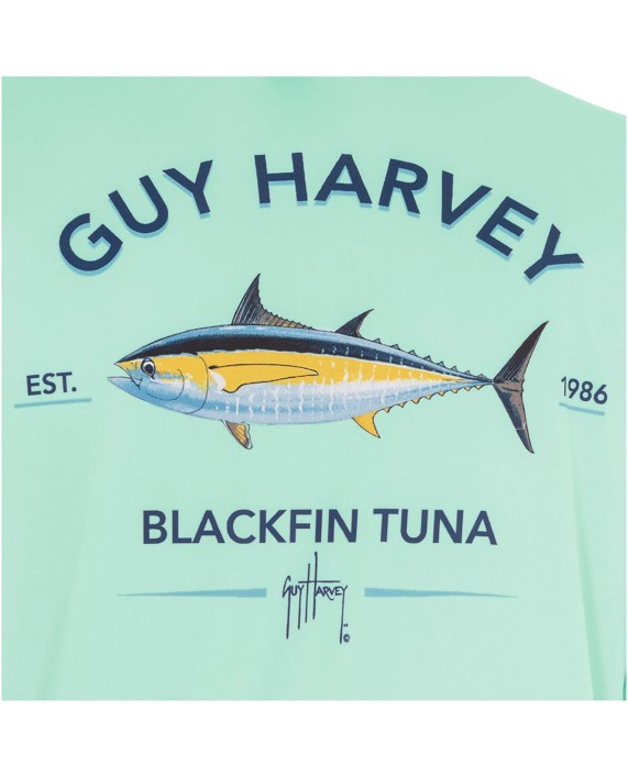 Guy Harvey Men’s Mesh Color Block Long Sleeve Sun Protection Top at Men’s Clothing store