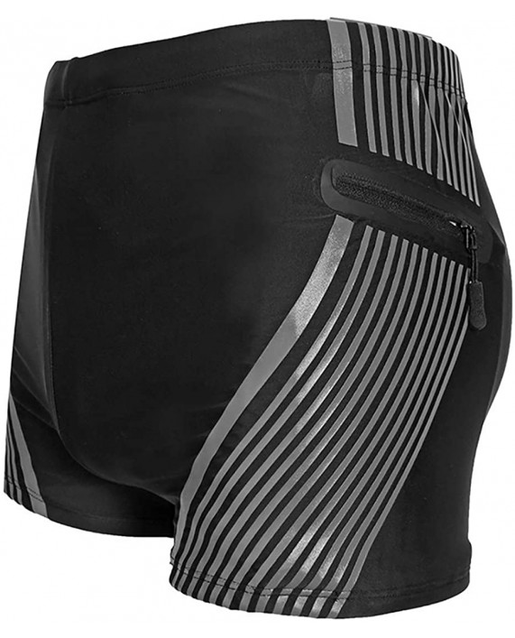 H&R Swim Jammers for Men Beach Swimsuit Board Shorts with Pocket Black