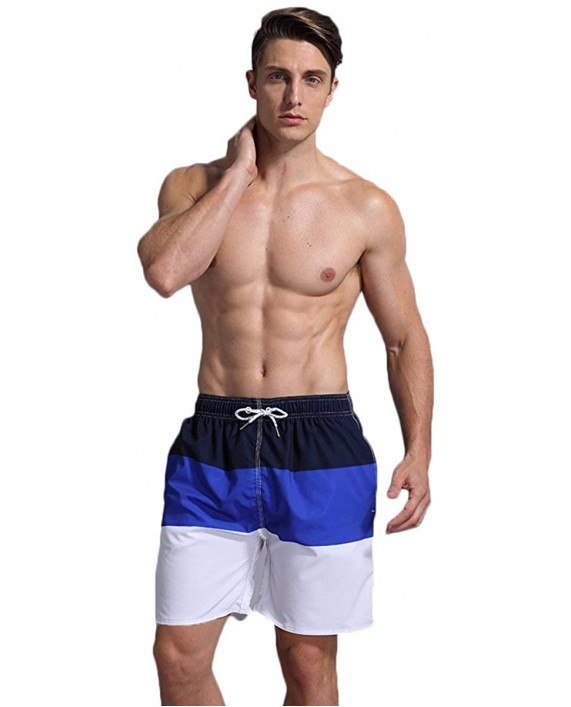 HONG DI HAO Men’s Swim Trunks Quick Dry Beach Board Shorts Drawstring Lightweight with Elastic Waist and Pockets