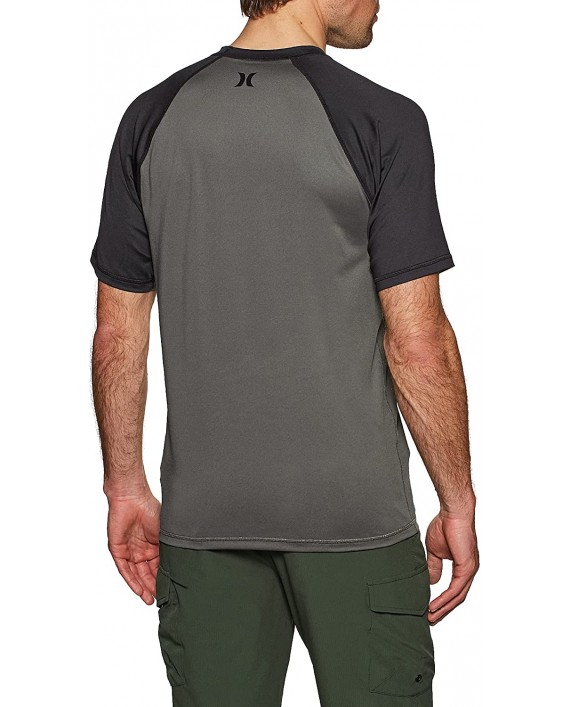 Hurley Men's Short Raglan Sleeve 50+ UPF Sun Protection Rashguard Shirt