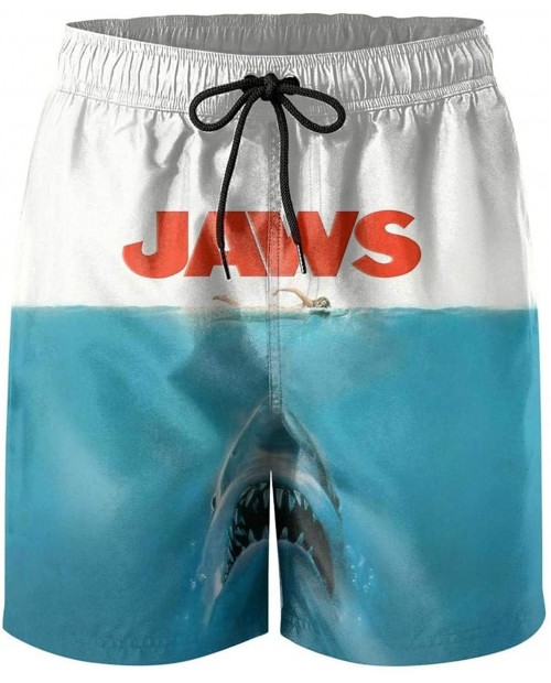 Men's Swim Trunks Beach Shorts Jaws-Movie-Poster- Printed Summer Quick Dry Waterproof