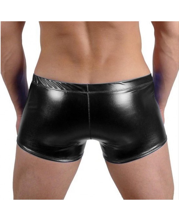 Panegy Men's Sexy Leather Underwear Boxer Briefs Fashion Board Shorts with Drawstring |
