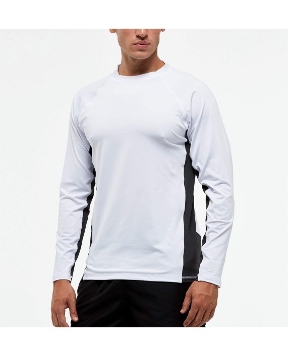 SLYRAIME Mens UPF 50+ Quick Dry Sun Protection Beach Swim Shirt Running Long Sleeves Workout Tops |