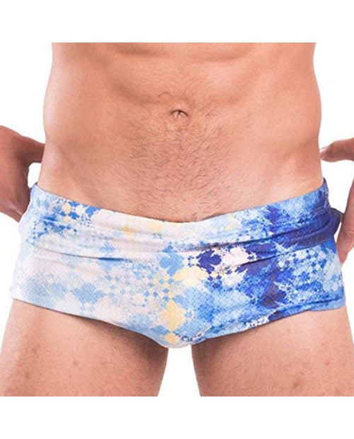Taddlee Sexy Swimwear Swim Brief Bikini Boxer Trunks Men Swimsuits Brazilian Cut Blue |