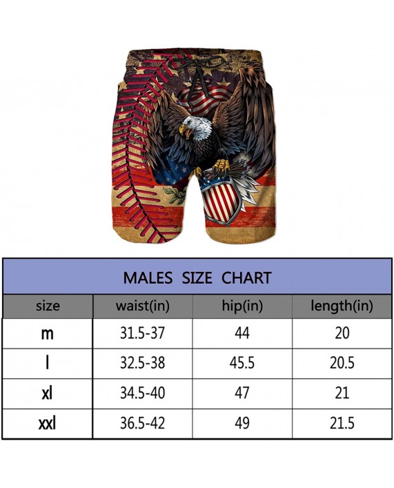 UOER Men's Swim Trunks Beer American Flag Quick Dry Beach Swimsuit Summer Board Shorts with Mesh Lining |