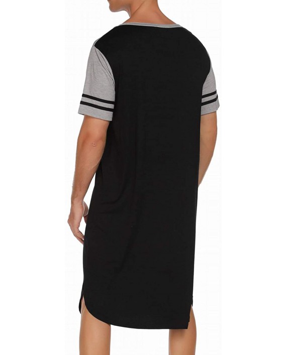 Ekouaer Nightgowns Mens V Neck Long Sleeve Sleepwear Big&Tall Pajama Sleeping Wear Loungewear Nightshirts M-XXXL at Men’s Clothing store