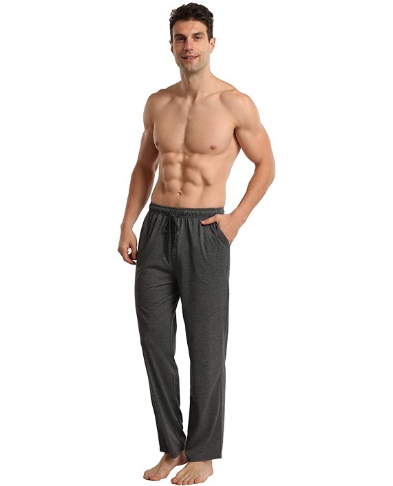 2 Pack Mens Sleep Pants with Pockets Soft Pajama Bottoms Modal Comfy Lounge Pants Lightweight Stretch Jogger Pants