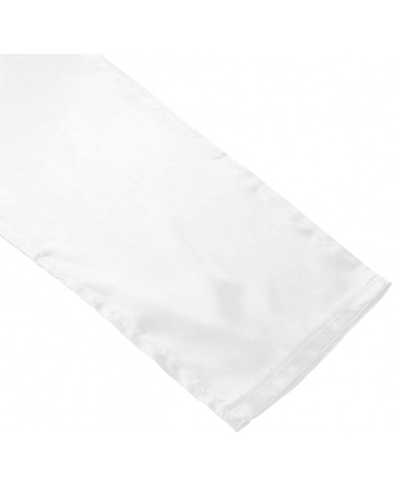 ACSUSS Mens Silky Satin Long Pajama Sleep Lounge Pants Bottoms with Drawstring White X-Large at Men’s Clothing store