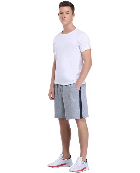 Aibrou Mens Sleep Shorts 100% Cotton Pajama Shorts Solid Sleepwear Lounge Drawstring Workout Gym Shorts with Pockets Grey at Men’s Clothing store