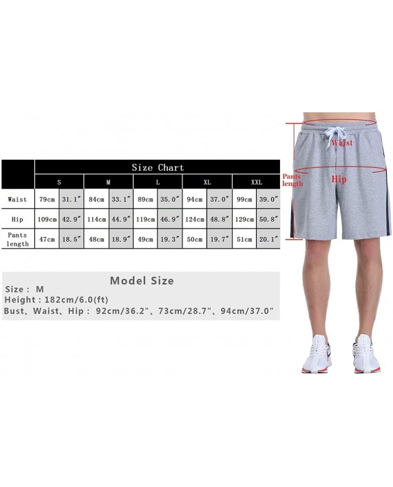 Aibrou Mens Sleep Shorts 100% Cotton Pajama Shorts Solid Sleepwear Lounge Drawstring Workout Gym Shorts with Pockets Grey at Men’s Clothing store