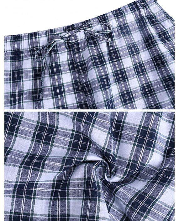 Aibrou Mens Sleep Shorts Cotton Pajama Shorts Knit Sleepwear Lounge Shorts with Pockets at Men’s Clothing store