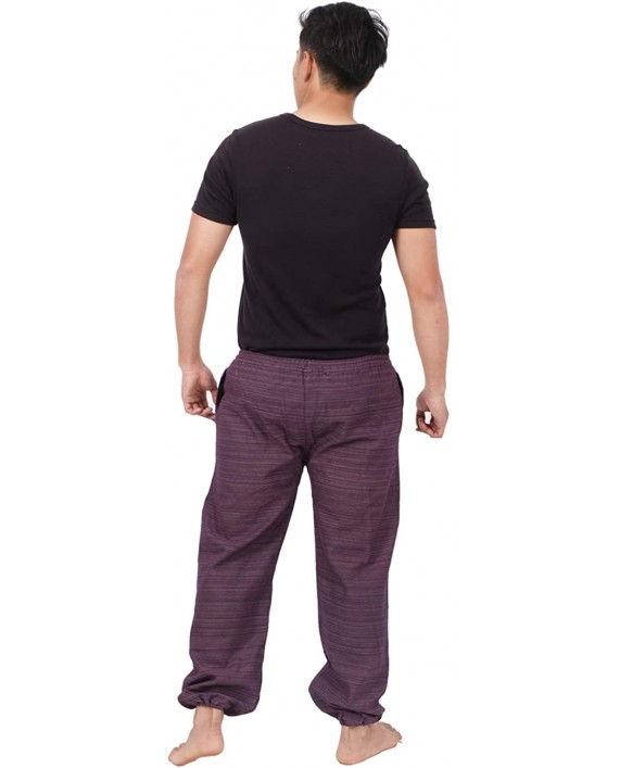 Banjamath Mens Elastic Waist Harem Joggers Lounge Yoga Pajama Beach Summer Casual Pants S Purple at Men’s Clothing store