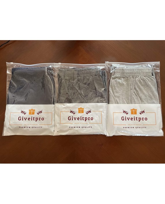 GIVEITPRO-3 Saver Pack-100% Cotton Jersey Knit Men's Pocketed Open-Bottom Sweatpants Loungewear Small Combo A Light Grey Dark Grey Navy at Men’s Clothing store