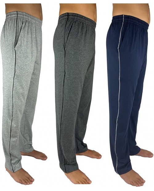 GIVEITPRO-3 Saver Pack-100% Cotton Jersey Knit Men's Pocketed Open-Bottom Sweatpants Loungewear Small Combo A Light Grey Dark Grey Navy at  Men’s Clothing store