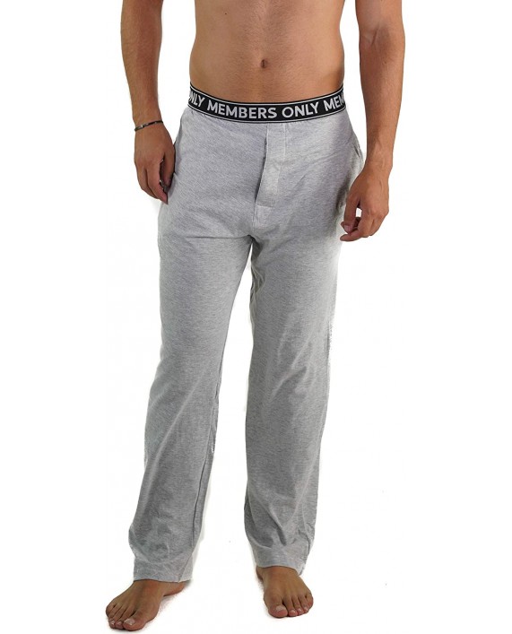 Members Only Men's Flannel Sleep Pant 100% Cotton Woven with Two Side Pockets Soft & Comfortable Loungewear for Men at Men’s Clothing store