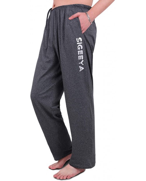 Men's Open Bottom Stretch Loose Jersey Pants Dark Gray XX-Large at Men’s Clothing store