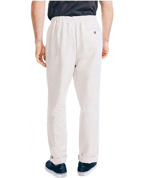 Nautica Men's Classic Fit Drawstring Linen Pant at Men’s Clothing store