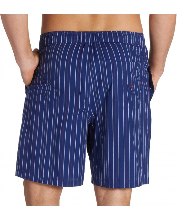 Nautica Men's Micro-Enzyme Woven Mainsail Stripe Sleep Short Navy Small at Men’s Clothing store Pajama Bottoms