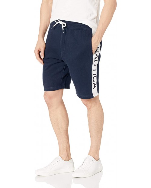 Nautica Men's Panel Logo Sueded Fleece Short at  Men’s Clothing store