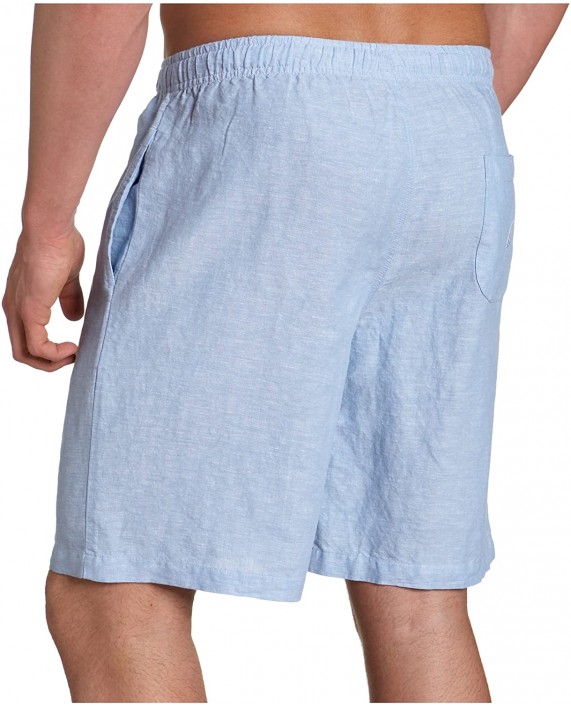 Nautica Sleepwear Men's Solid Linen Sleep Short Della Robia Blue X-Large at Men’s Clothing store Pajama Bottoms