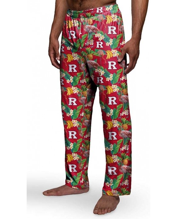 Rutgers Scarlet Knights Men's Scatter Pattern Floral Pajama Lounge Pants at Men’s Clothing store