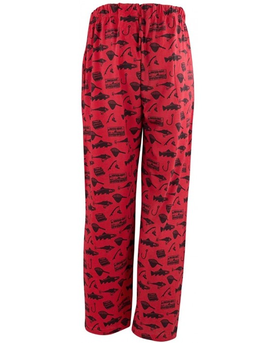 Shikaar - Youth Lounge Pants in Fishing Graphic Print Red Black Youth Small 6 7 at Men’s Clothing store