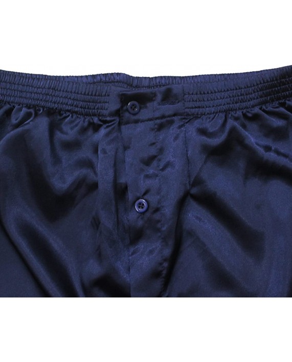 SILK MODA Big & Tall Mens Silk Boxer Shorts Underwear Lounge Shorts - Dark Blue Dark Blue 2XL at Men’s Clothing store