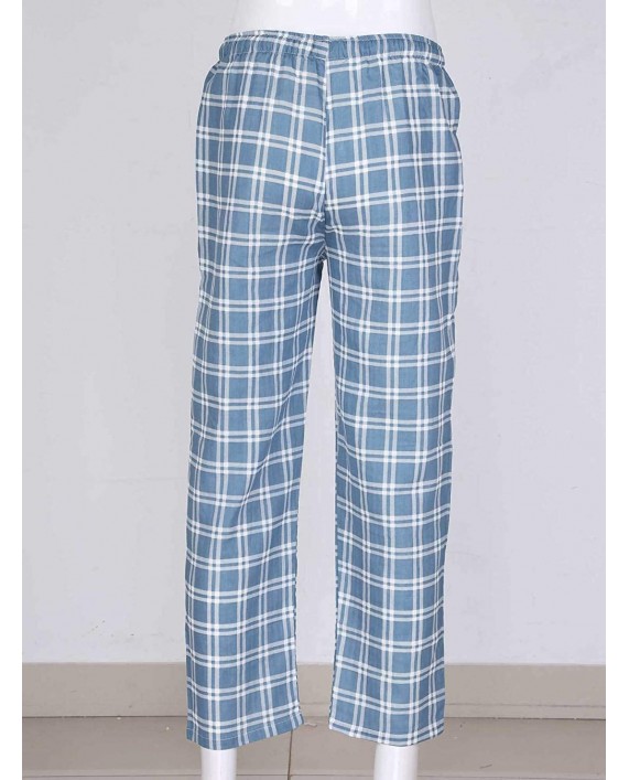 XUNZOO Mens Cotton Pajama Pants Sleep Pants with Pockets Plaid Pj Bottoms Soft Lounge Pajama Pants for Men at Men’s Clothing store