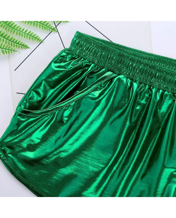 zdhoor Men's Metallic Holographic Sports Athletic Boxer Shorts Underwear Swim Trunks Short Pants Swimsuit at Men’s Clothing store