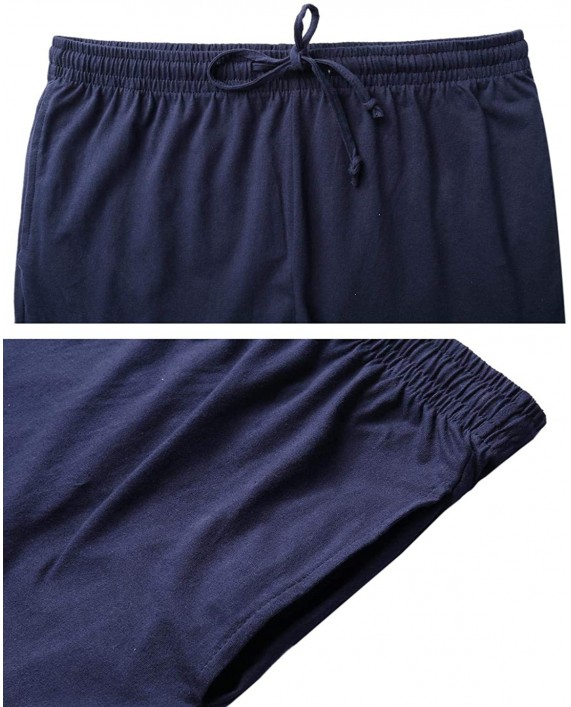 Abollria Men's Summer Sleepwear Comfy Top with Pajama Bottom Short Sleeve Top Shorts Pjs Lounge Men Pajama Set at Men’s Clothing store
